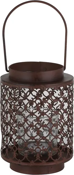124209 Lantern Candle Holder Metal with Glass Insert and…