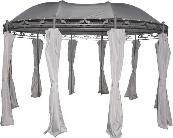 128802 Nancy grau-Gartenpavillon 3x4 m-Event rund aus…