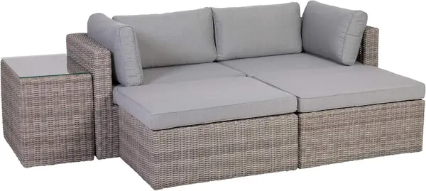 131847 Palma Rattan Lounge-Set, grau, BxHxT ca. 93x65x71…
