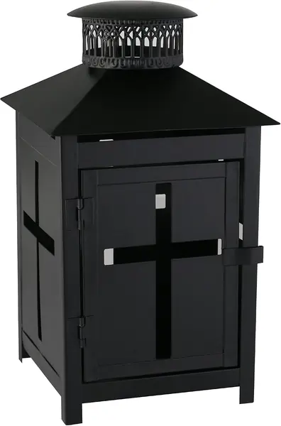 14X14X25 cm Metal Lantern, Black, 124365