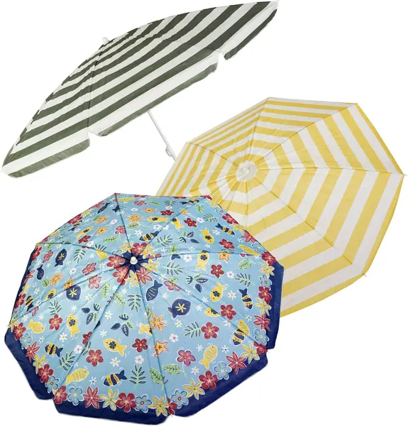 461010 Beach Umbrella 180/8 Pieces Assorted