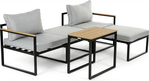 Balkonmöbel-Set Retiro Balkonlounge Holz-Optik mit…