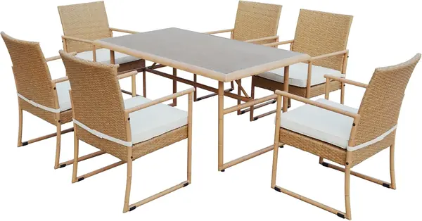 Dining-Set Hanoi, aus pulverbeschichtetem Stahl im…