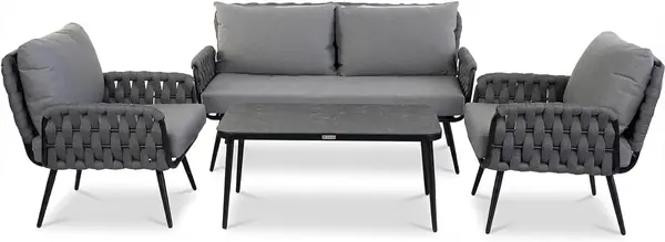 Garten Lounge-Set Madeira, Anthrazit/Grau, Aluminium mit…