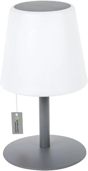 LED-Solar-Tischleuchte Outdoor, grau, Akku Tischlampe…