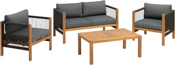 Lounge-Set Abaco, Gartenmöbel-Set mit Kissen, Akazienholz…