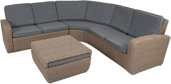 Loungeset New York mit Tisch braun, inklusive Kissen…