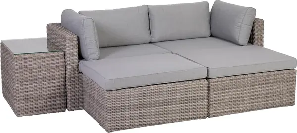 Loungeset Olea Rattan Lounge Set mit Tisch