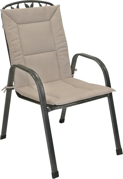 Niedriglehnerauflage Alcastyle, Beige, ca. 102 x 47 x 4 cm