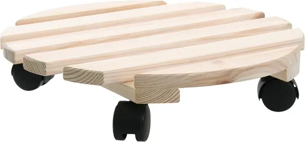Pflanzroller in Beige/Holzfarben, robuster Kübelroller…