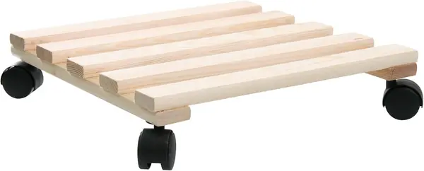 Plant Roller in Beige/Wood Colours, Robust Pot Roller…