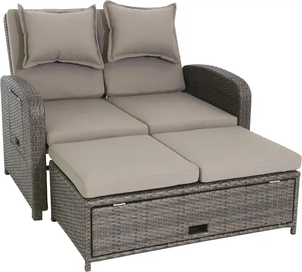 Rattan-Lounge Bahia Rondo, Sofa & Bett aus Polyrattan…