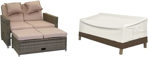 Rattan-Lounge Bahia Twin, Sofa & Bett aus Polyrattan, 2er…